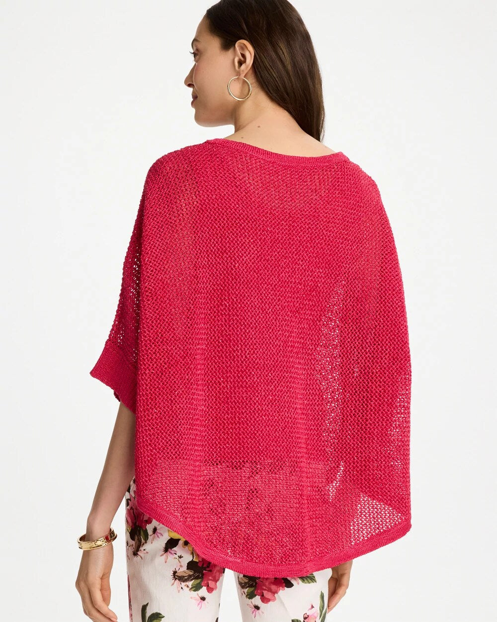Chico's Sequin Boatneck Rounded Hem Poncho