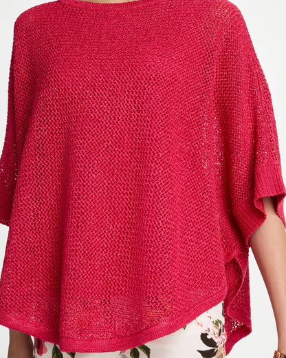 Chico's Sequin Boatneck Rounded Hem Poncho