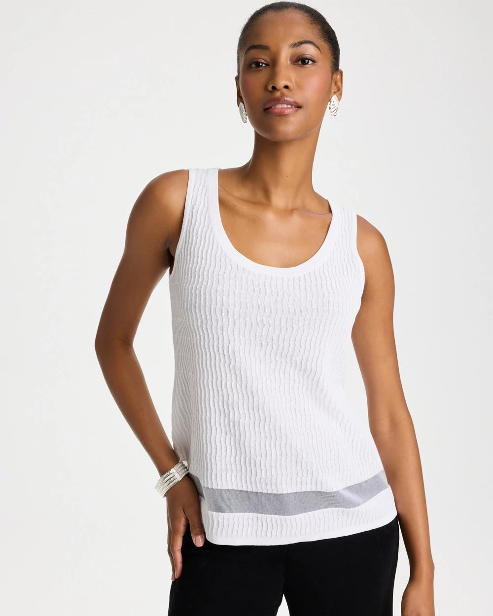 Chico's Travelers™ Sheer Stripe Tank