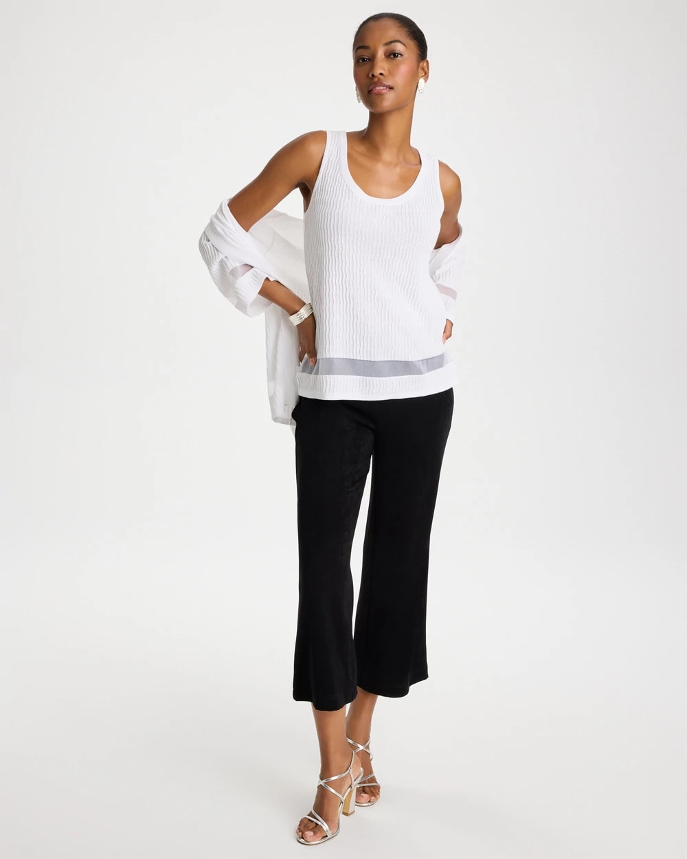 Chico's Travelers™ Sheer Stripe Tank