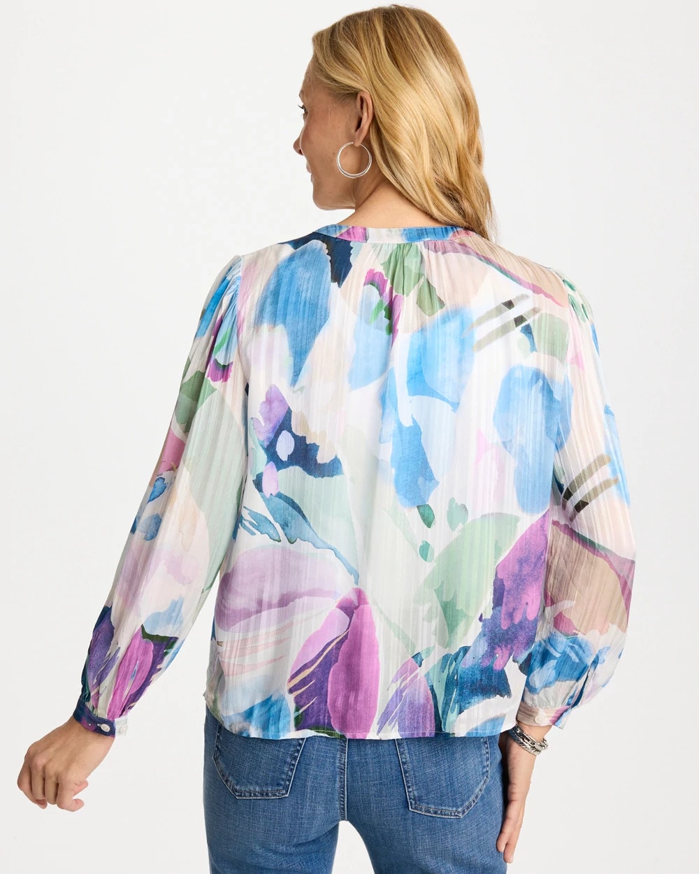 Chico's Blur Geo Button Front Blouse