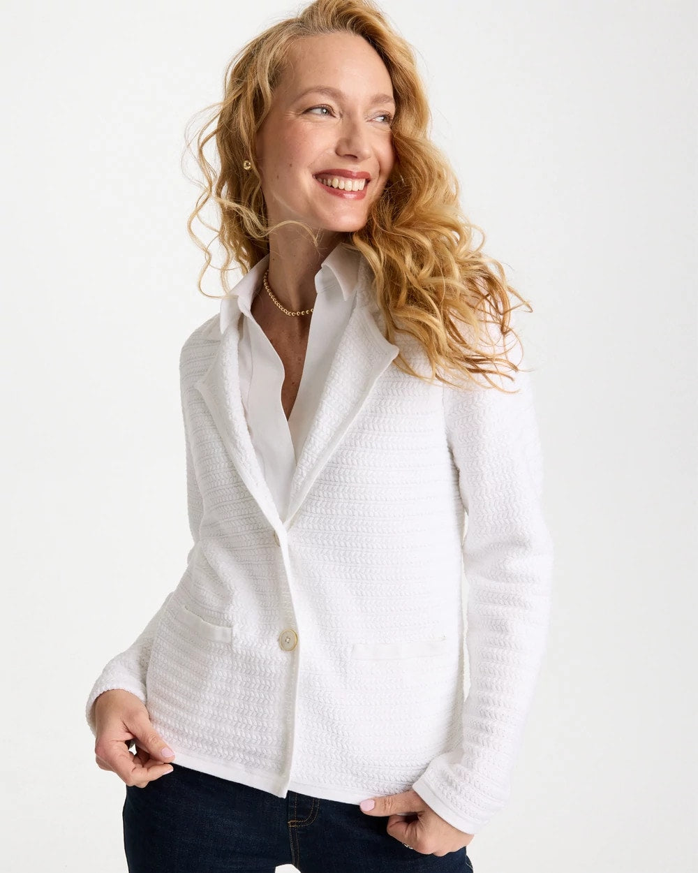 Chico's Textured Stitch Detail Cardigan