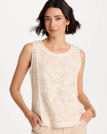 Chico's Crochet Sequin Tank