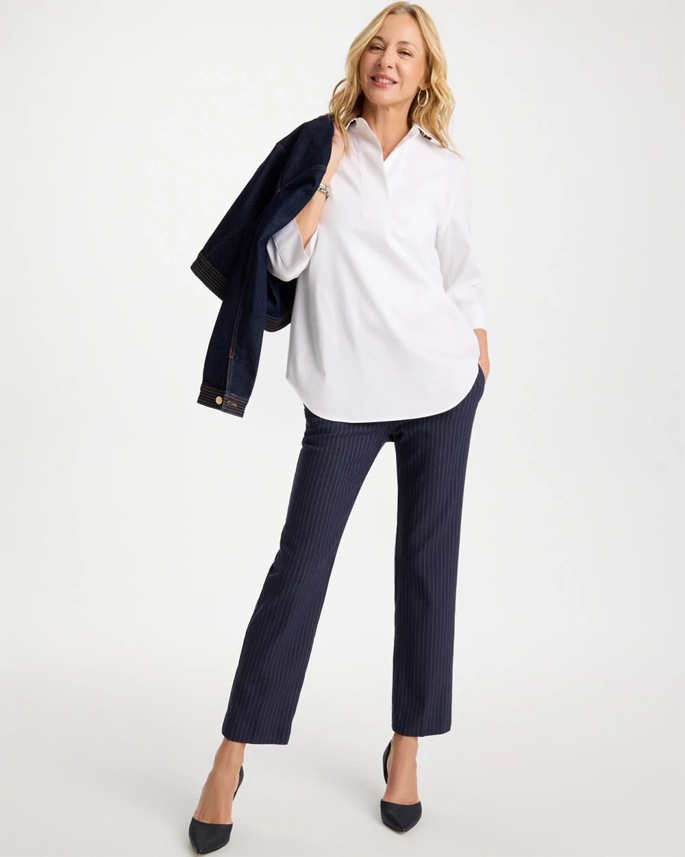 Chico's Brigitte™ Straight Pinstripe Cropped Pants