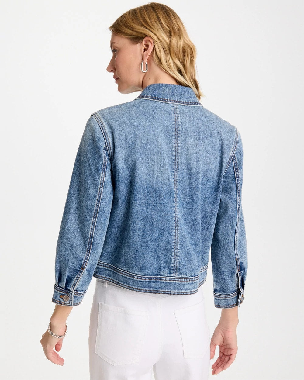 Chico's Denim Cropped Trucker Jacket