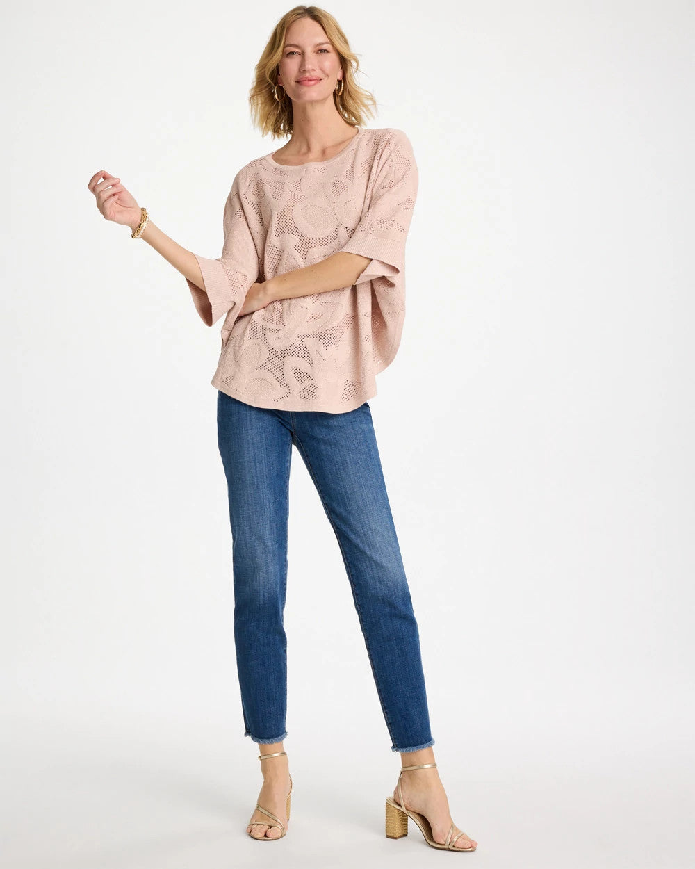 Chico's Girlfriend Slim Frayed Ankle Jeans