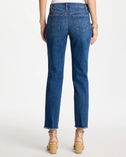 Chico's Girlfriend Slim Frayed Ankle Jeans