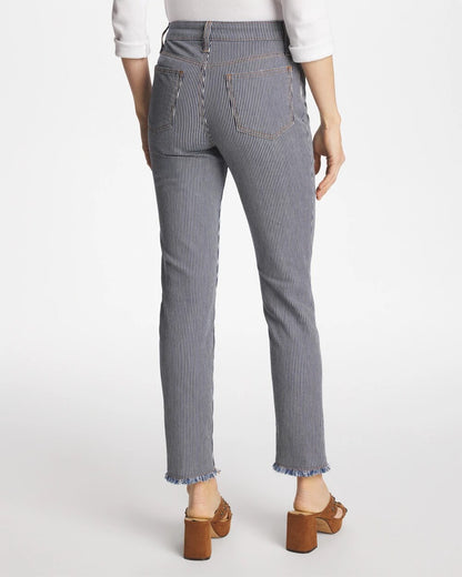 Chico's Pinnacle Stripe Girlfriend Ankle Jeans