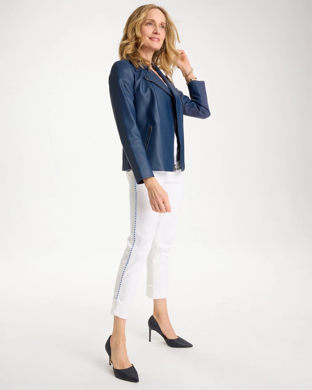 Chico's Girlfriend Roll Cuff Crop Jeans