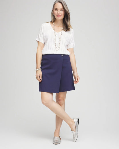 Chico's Brigitte™ Pull-On Asymmetrical Wrap Skort