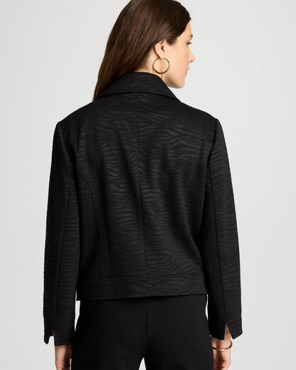 Chico's Embossed Knit Moto Jacket