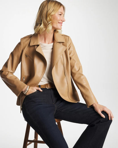 Chico's Faux Leather Moto Jacket