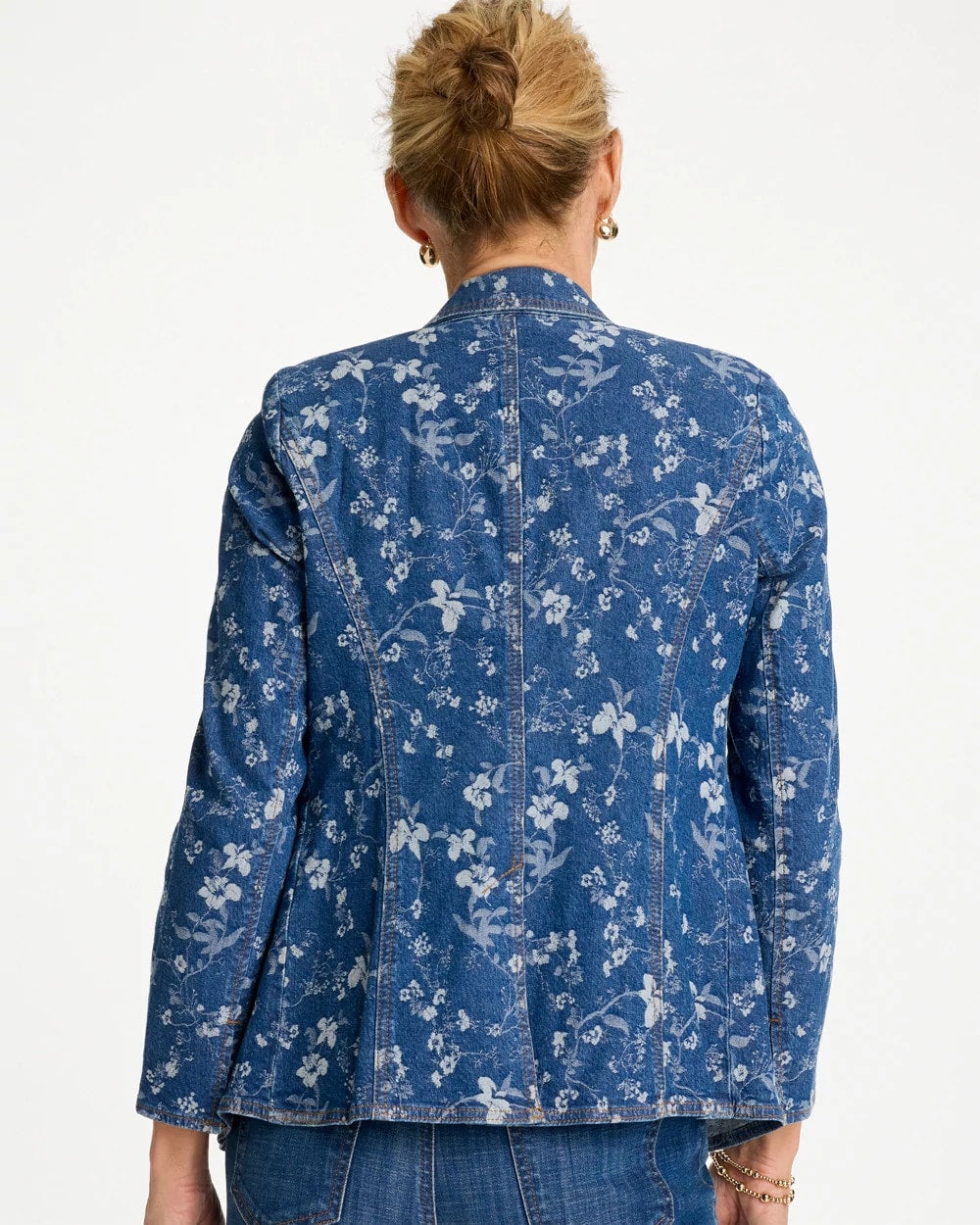 Chico's Jacquard Denim Blazer