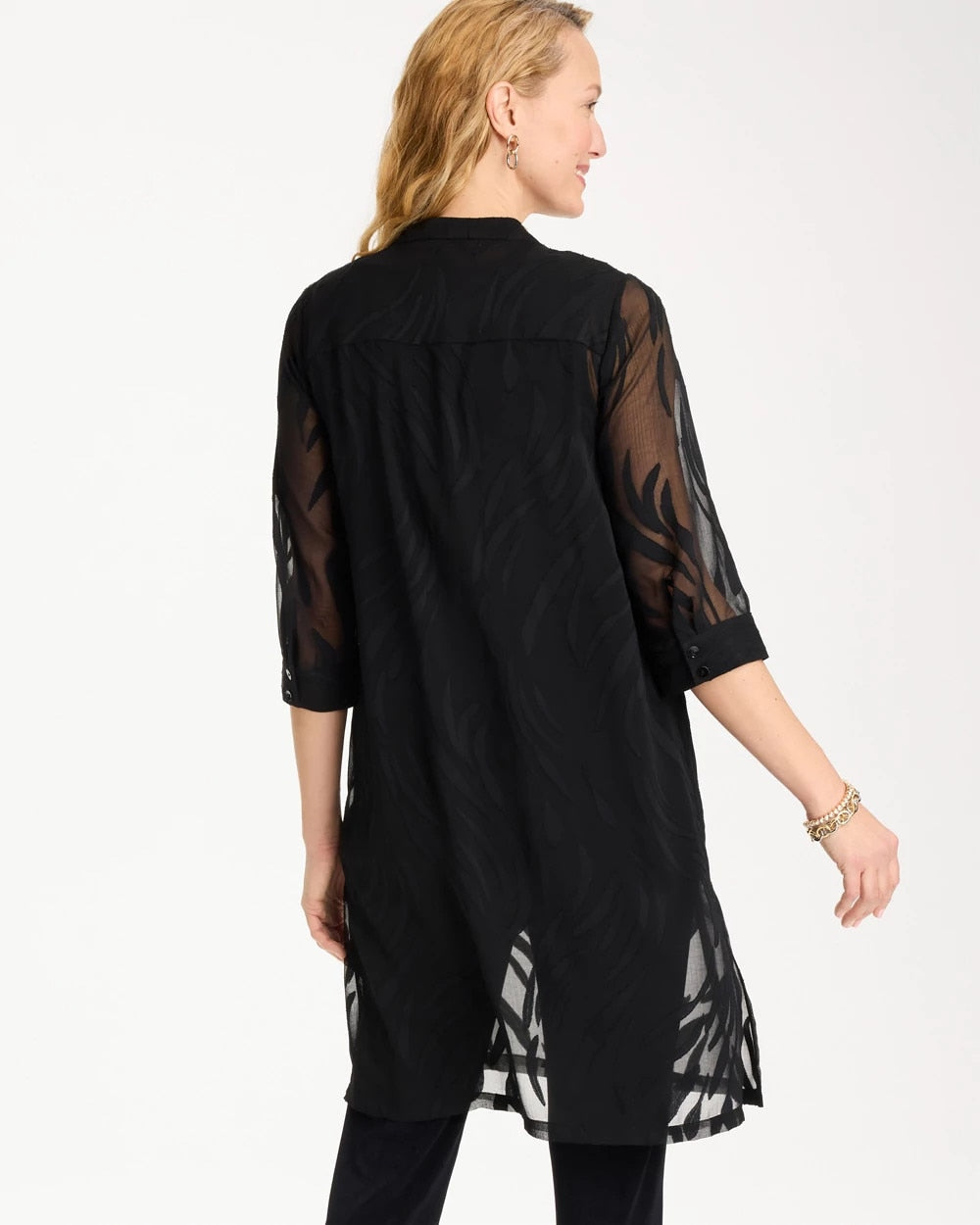 Chico's Travelers™ Collection Sheer Jacquard Topper