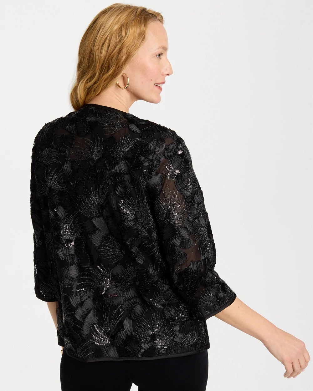 Chico's Travelers™ Collection Sequin Mesh Soutache Jacket