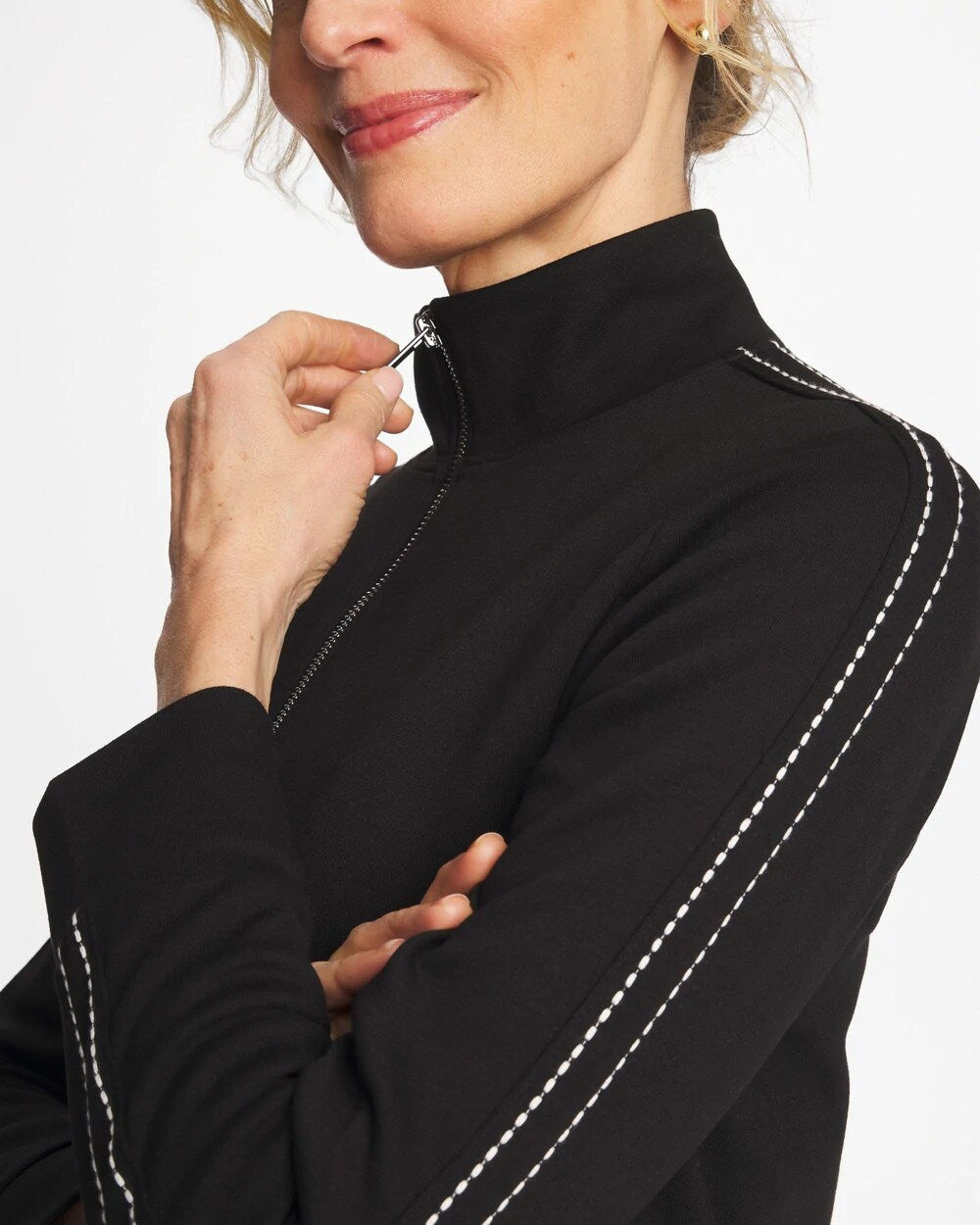 Chico's Zenergy® Double-Knit Pick Stitch Jacket