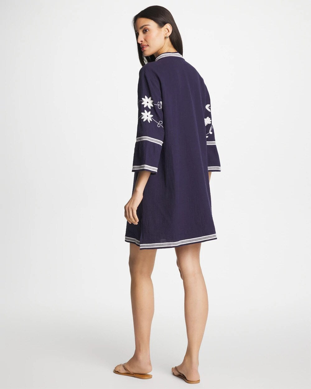 Chico's Woven Embroidered Swim Cover-Up