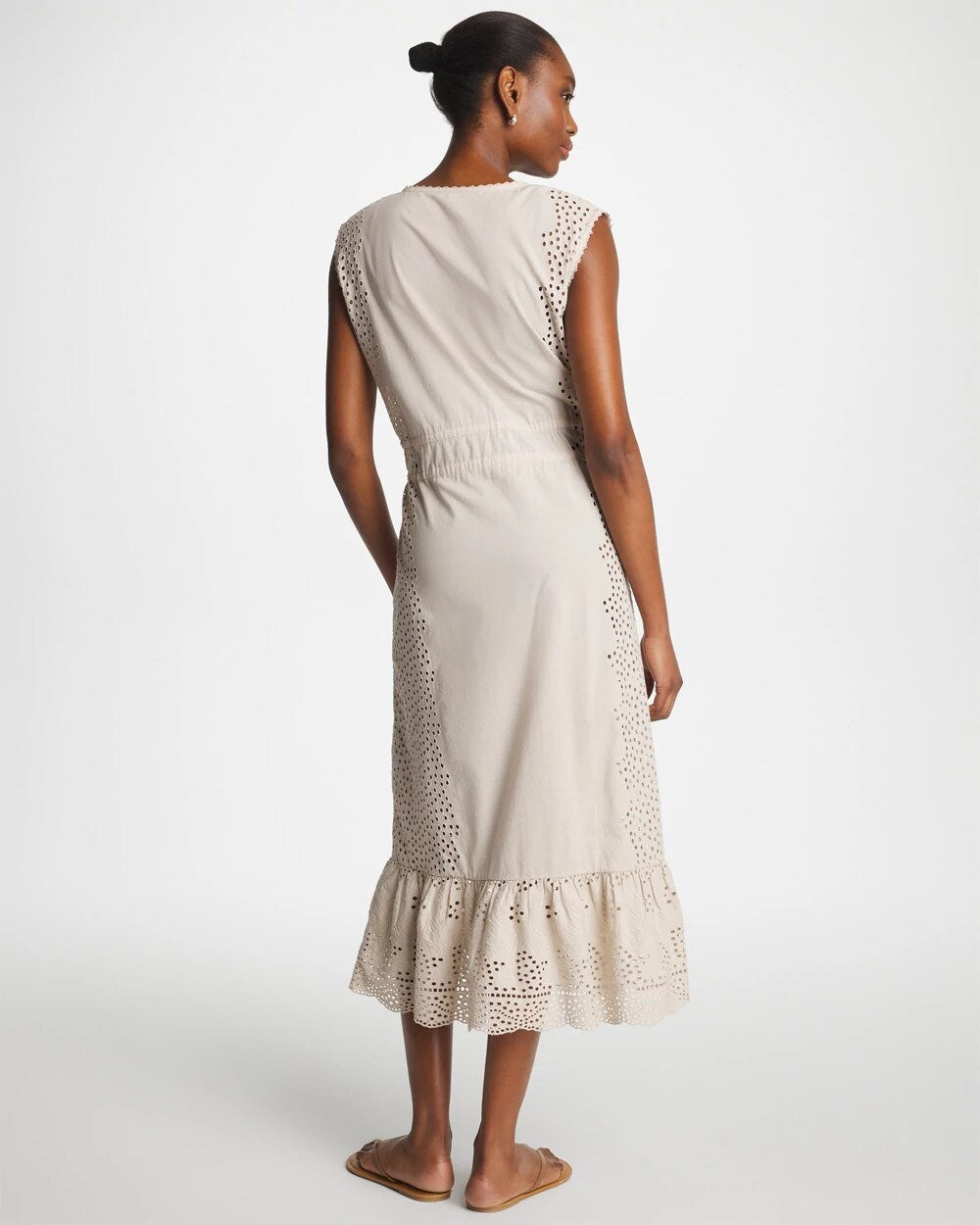 Chico's Woven Eyelet Swim Cover-Up Dress