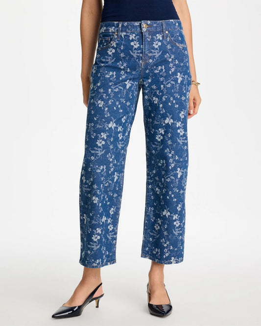 Chico's Girlfriend Wide Floral Crop Jean