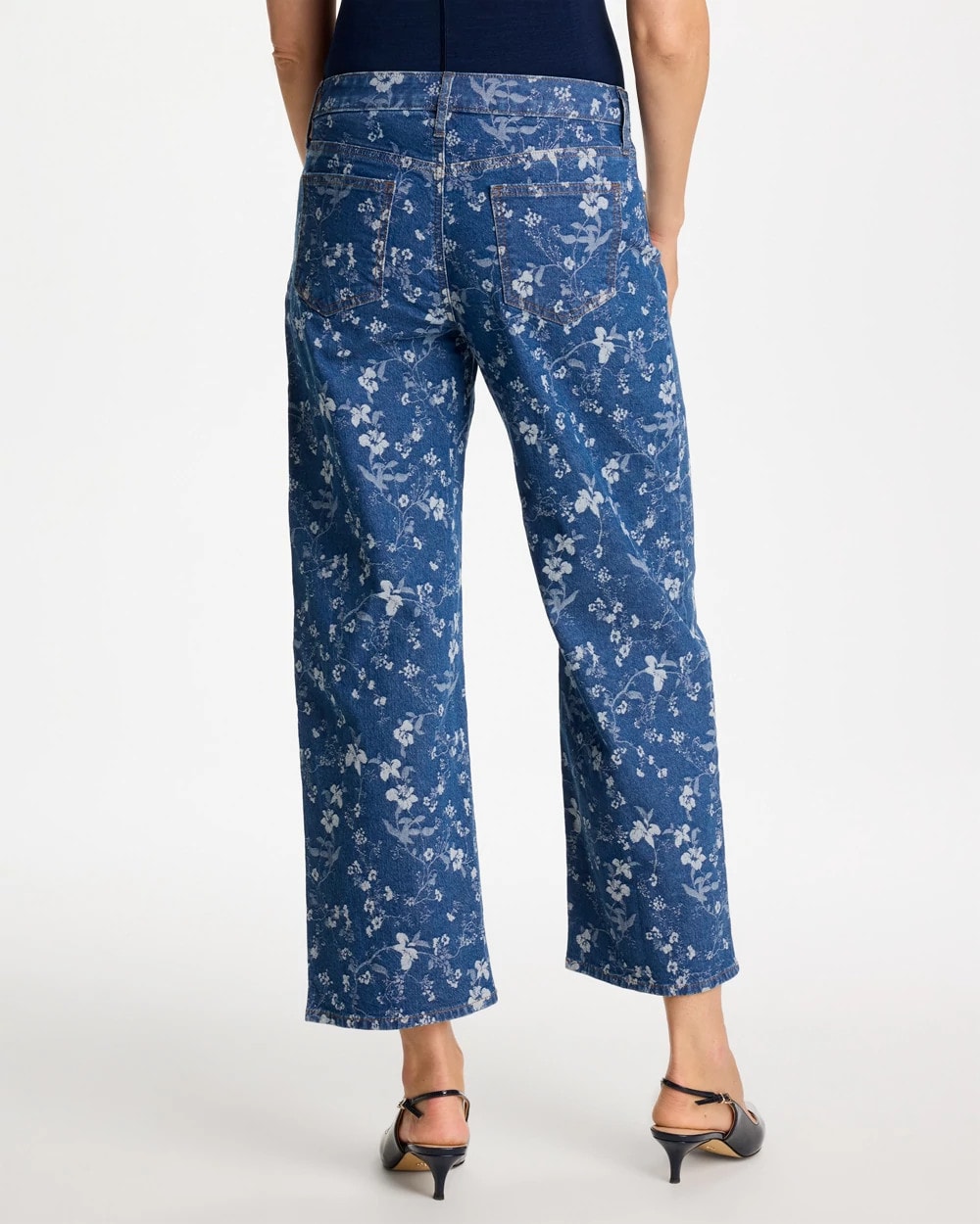Chico's Girlfriend Wide Floral Crop Jean