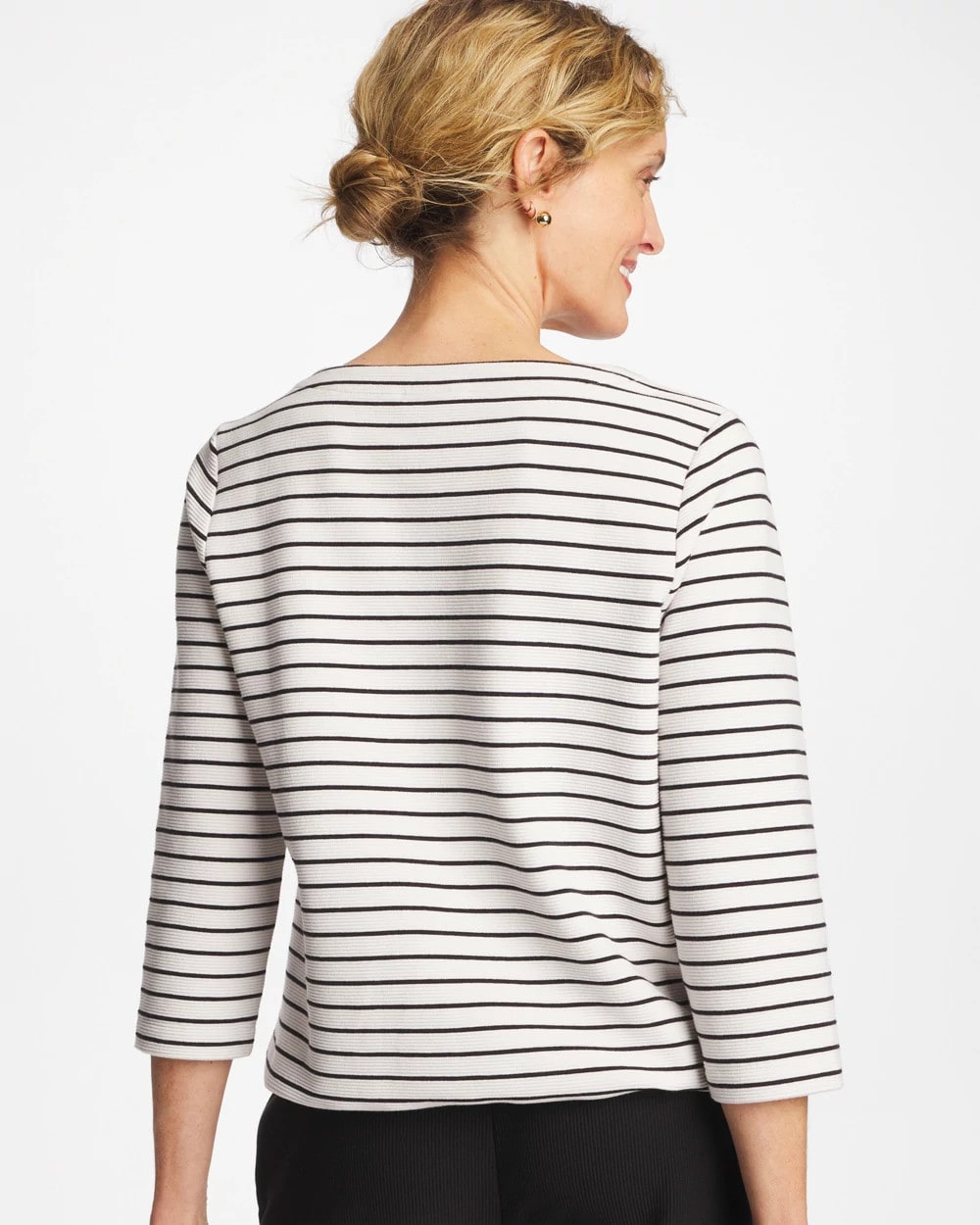 Chico's Zenergy® Striped Ottoman Drawstring Top