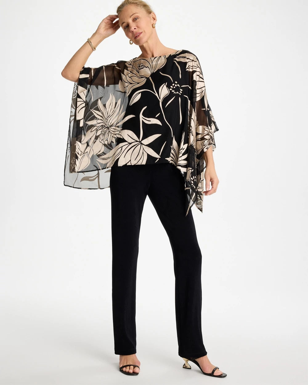 Chico's Travelers™ Burnout Floral Chiffon Top