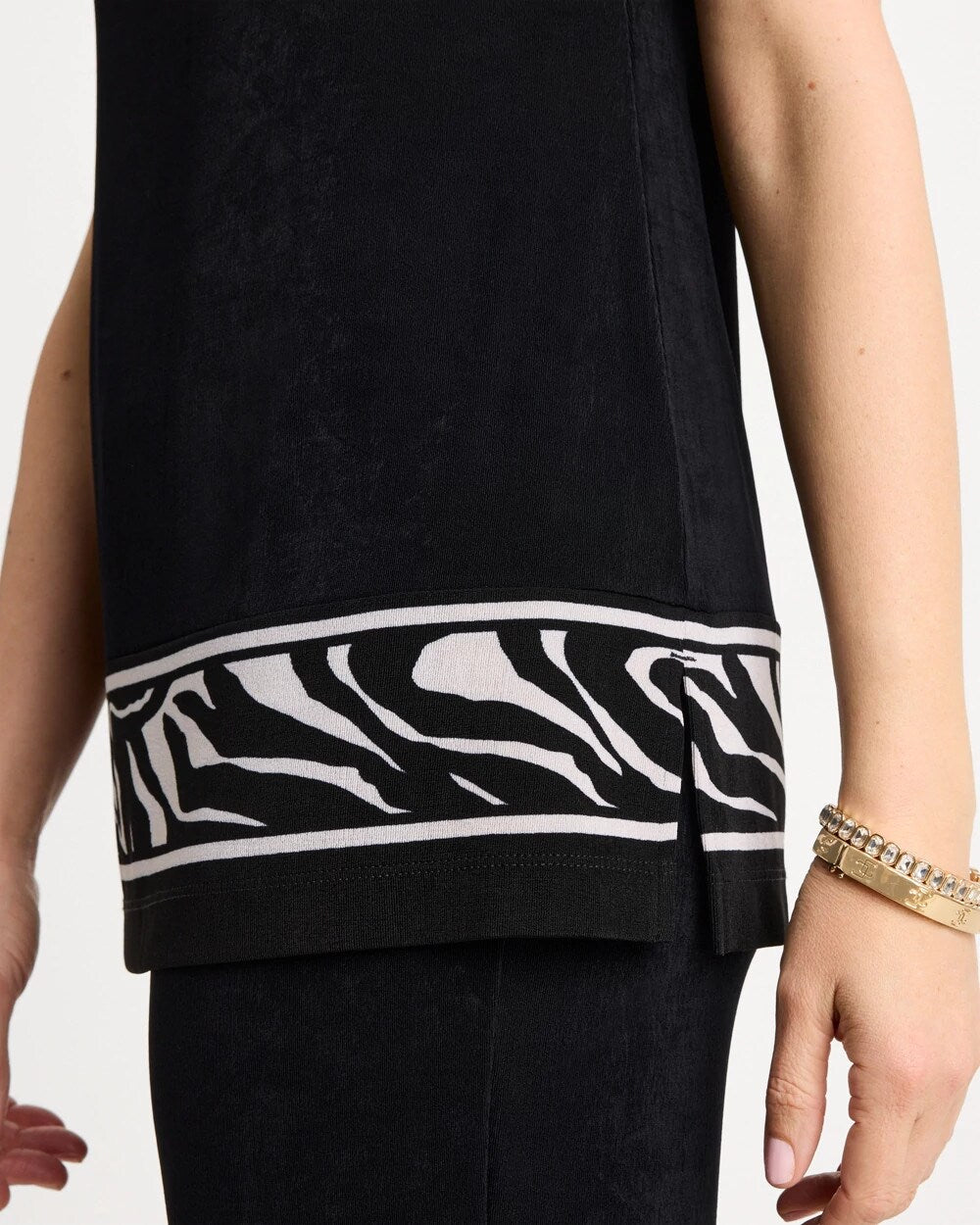 Chico's Travelers™ Abstract Zebra Trim Tunic