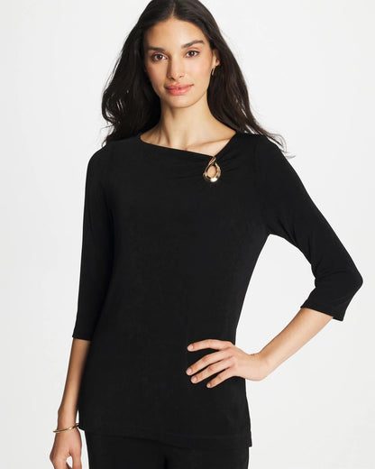 Chico's Travelers™ Hardware 3/4 Sleeve Tunic