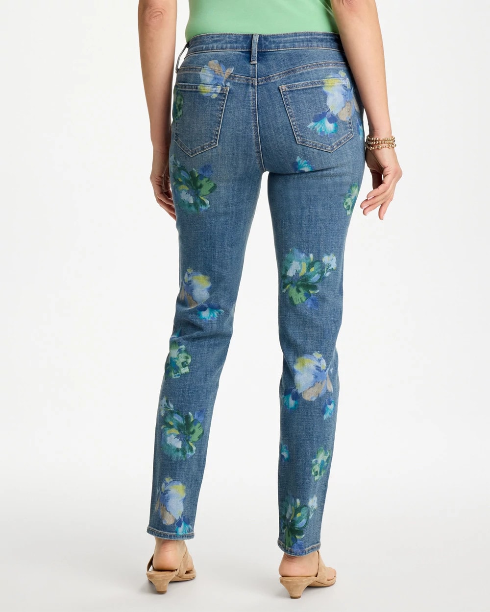 Chico's Girlfriend Slim Floral Ankle Jeans