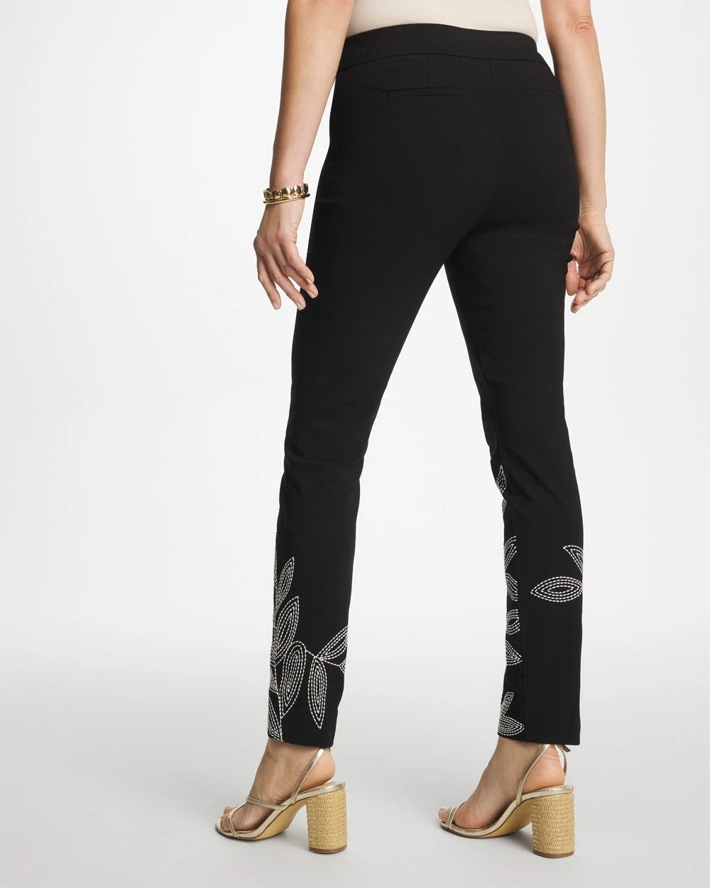 Chico's Floral Soutache Brigitte™ Slim Pull-On Ankle Pants