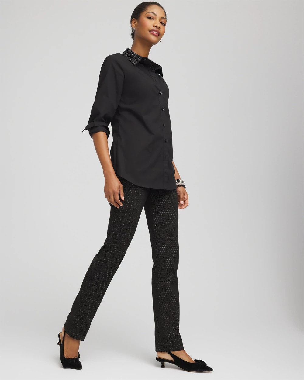 Chico's Brigitte™ Slim Full-Length Jacquard Pants