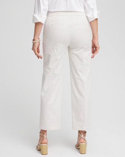 Chico's Emme Striped Sailor Straight Crops
