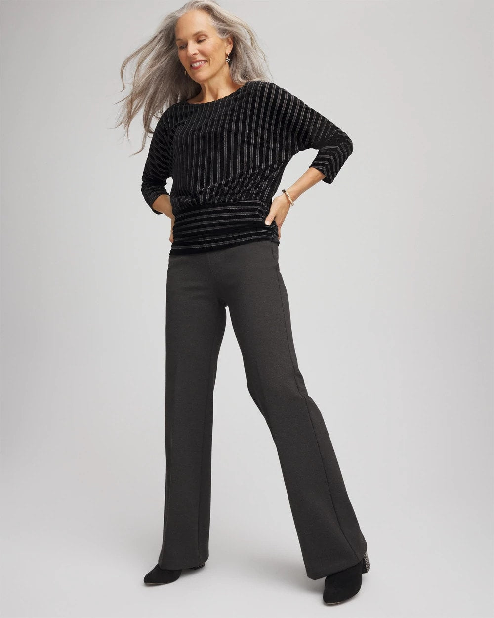 Chico's Petite Juliet Wide Full-Length Ponte Pants