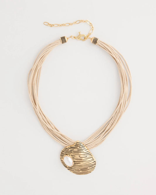 Chico's Golden Shell Pendant Necklace