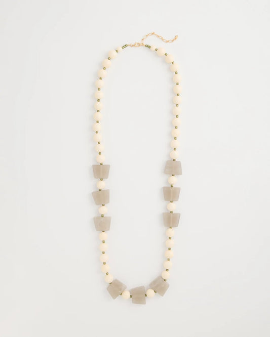 Chico's Long Geo Beaded Necklace