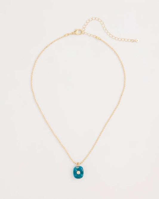 Chico's Genuine Jade Stone Pendant Necklace
