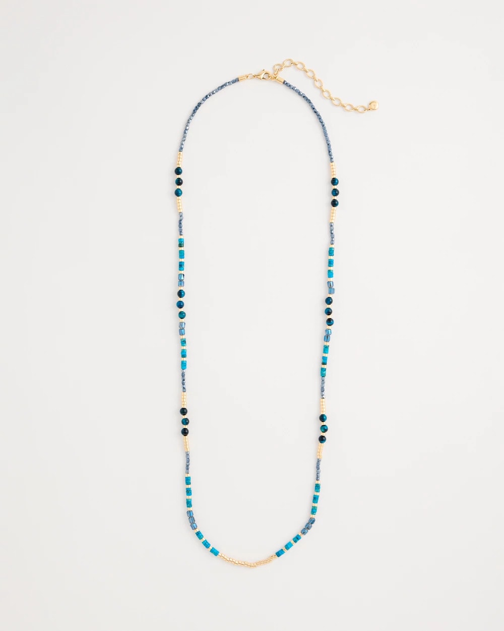 Chico's Genuine Stone Beaded Long Necklace