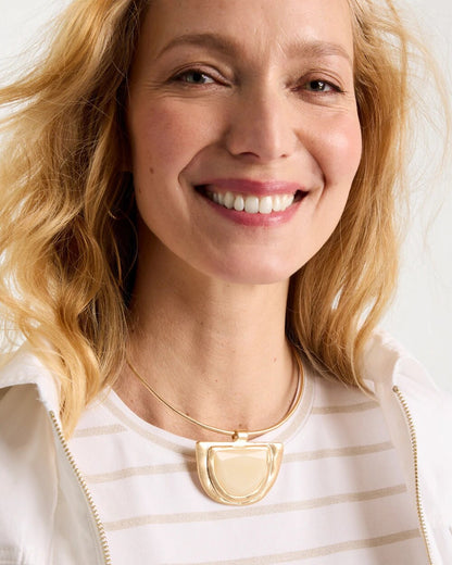 Chico's White Enamel Collar Necklace