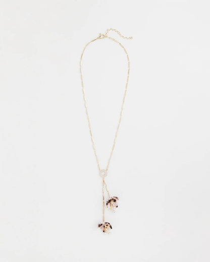 Chico's Tortoise Spider Lily Y-Necklace