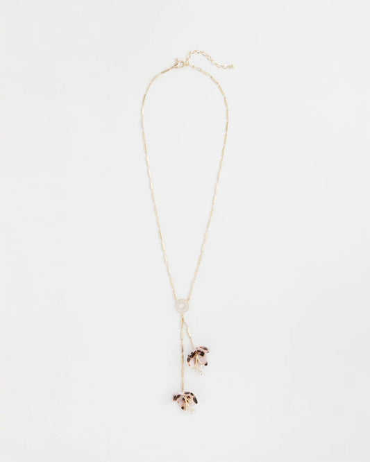 Chico's Tortoise Spider Lily Y-Necklace
