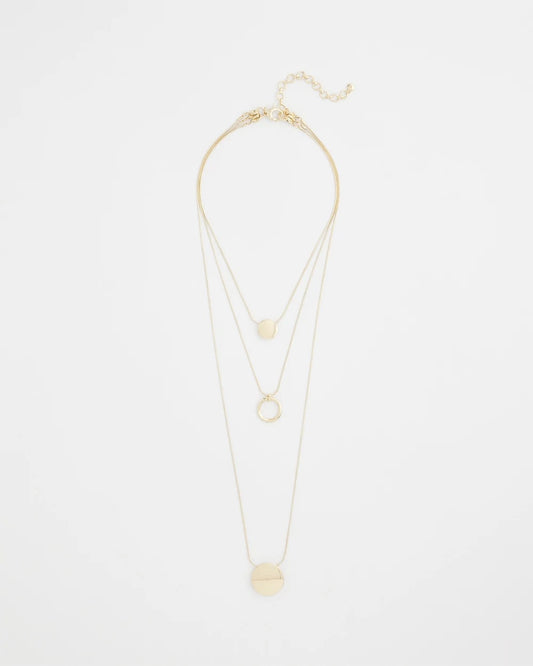 Chico's Gold Triple Pendant Necklace