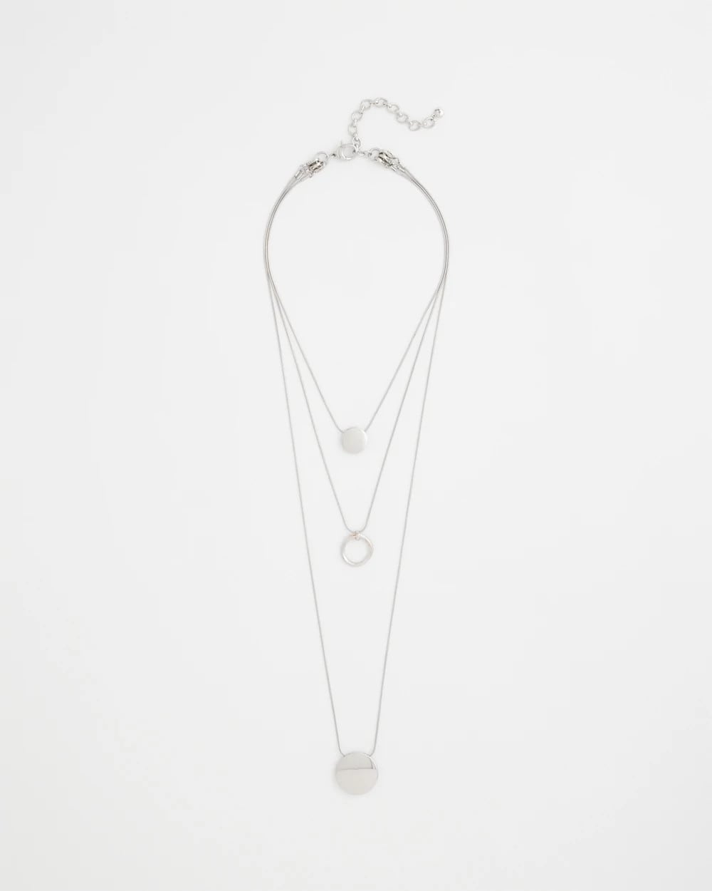 Chico's Silver Triple Pendant Necklace