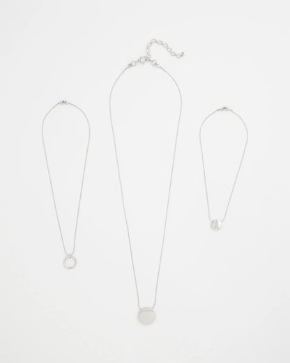 Chico's Silver Triple Pendant Necklace