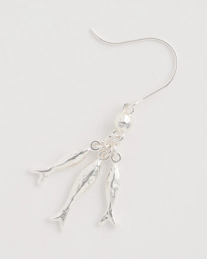 Chico's Silvertone Fish Cluster Earrings