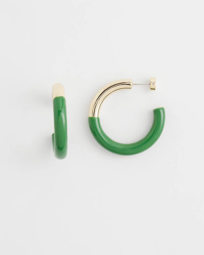 Chico's No Droop™ Green Dipped Hoops