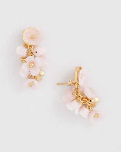 Chico's Pink Flower Cluster Drop Earrings