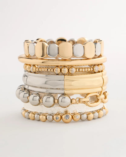 Chico's Mixed Metals Glam Stretch Bracelet