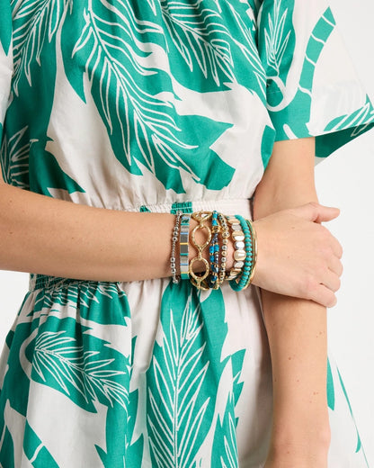 Chico's Glam Teal Slice Stretch Bracelet