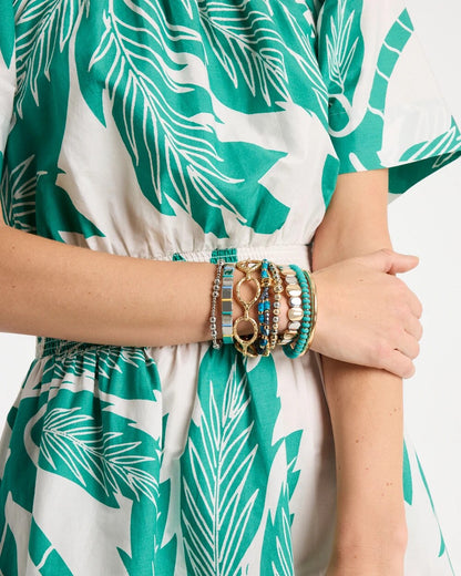Chico's Mixed Metal Beaded Stretch Bracelet
