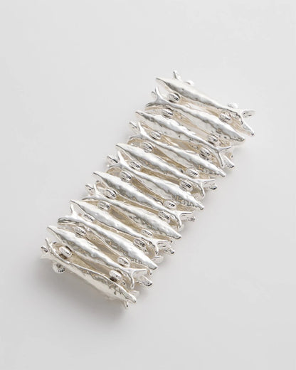 Chico's Silvertone Fish Stretch Bracelet